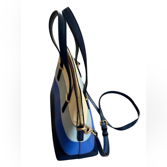 Kate Spade Blue and Cream Colorblock Satchel Crossbody - Picture 7 of 10